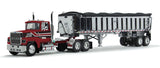 #60-1799 1/64 Red & Black Ford LTL 9000 Day Cab & East End Dump Trailer