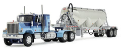 #60-1924 1/64 Blue GMC General with 34" Flat Top Sleeper & Heil Pneumatic Tank Trailer