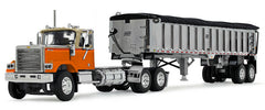#60-1925 1/64 Orange Chevrolet Bison Day Cab & East End Dump Trailer