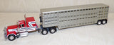 #60-1970 1/64 Red & Silver Mack Super Liner with 60" Flat Top Sleeper & Vintage Wilson 45' Livestock Trailer