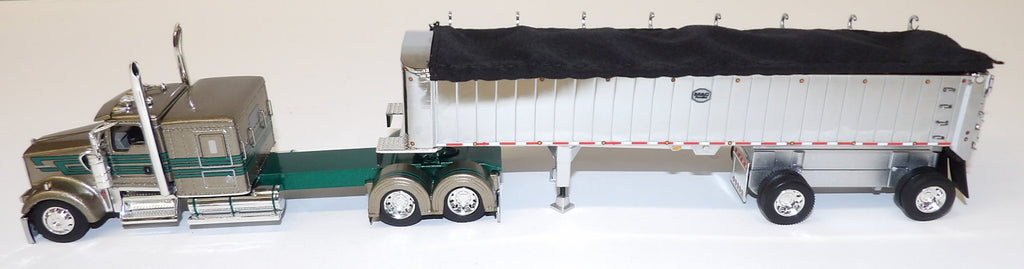 #60-1998 1/64 D&D Hauling & Excavating Kenworth W900L with 60" Flat Top Sleeper & MAC Coal End Dump Trailer