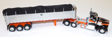 #60-2008 1/64 Black & Orange Kenworth W900 Day Cab & MAC Coal End Dump Trailer