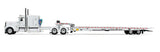 #60-2033 1/64 White Peterbilt Model 389 with 63" Flat Top Sleeper & Landoll 440B-50CA Traveling Tandem Axle Trailer