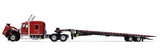 #60-2035 1/64 Viper Red & Black Kenworth W900L with 72" AeroCab Sleeper & Landoll 440B-50CA Traveling Tandem Axle Trailer