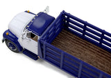 #60-2041 1/64 White & Navy Blue 1970s International Loadstar Stake Truck