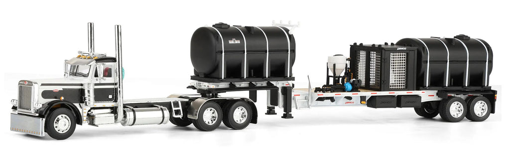 #60-2074 1/64 White & Black Peterbilt 379 Day Cab & DEMCO 42' Liquid Fertilizer Trailer