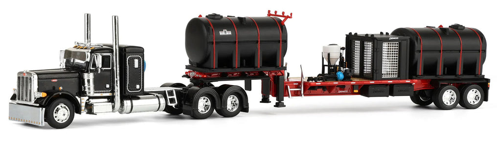 #60-2078 1/64 Black & Red Peterbilt 379 with 36" Sleeper & DEMCO 42' Liquid Fertilzer Trailer