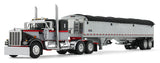 #60-2137 1/64 Gray & Viper Red Kenworth W900A with 36" Sleeper & Silver 43' Wilson Pacesetter Tandem-Axle Grain Trailer