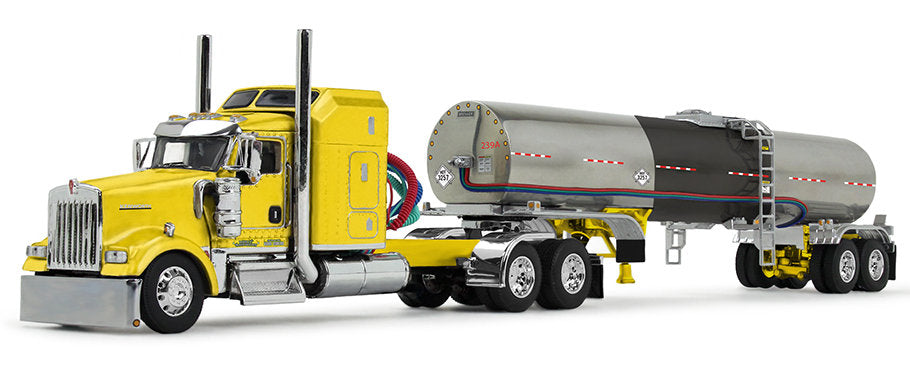 #60-2147 1/64 Double C Transport Kenworth W900L with 60" Aerodyne Sleeper & Brenner Tandem-Axle Tanker Trailer