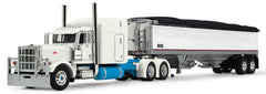 #60-2207 1/64 Capitola Trucking Peterbilt Model 389 with 63" Mid-Roof Sleeper & 43' Wilson Pacesetter High Sided Grain Trailer