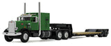 #60-2219 1/64 Green & Black Peterbilt Model 351 with 60" Vintage Sleeper & Vintage Rogers Lowboy Trailer