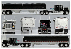 #60-2236 1/64 Black GMC General with 34" Flat Top Sleeper & Black 43' Wilson Pacesetter Tandem-Axle Grain Trailer