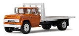 #60-2259 1/64 Omaha Orange 1963 GMC 4000 Single Axle Flatbed Truck