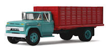#60-2260 1/64 Turquoise & Red 1963 GMC 4000 Single Axle Grain Truck