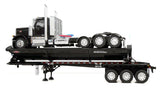 #60-2338 1/64 Black Peterbilt 589 Tri-Axle Day Cab with SmithCo Side Dump Tri-Axle Trailer