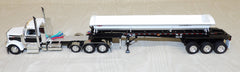#60-2339 1/64 White & Black Peterbilt 589 Tri-Axle Day Cab with SmithCo Side Dump Tri-Axle Trailer