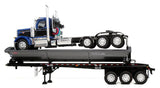 #60-2340 1/64 Blue & Black Peterbilt 589 Tri-Axle Day Cab with SmithCo Side Dump Tri-Axle Trailer