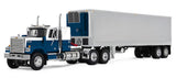 #60-2345 1/64 Blue & Chrome Chevrolet Bison with 34" Flat Top Sleeper & Vintage 40' Trailer with Reefer
