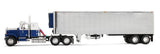 #60-2345 1/64 Blue & Chrome Chevrolet Bison with 34" Flat Top Sleeper & Vintage 40' Trailer with Reefer