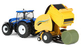 #61029 1/32 New Holland T6.175 Tractor with Roll-Belt 561 Round Baler with Bales
