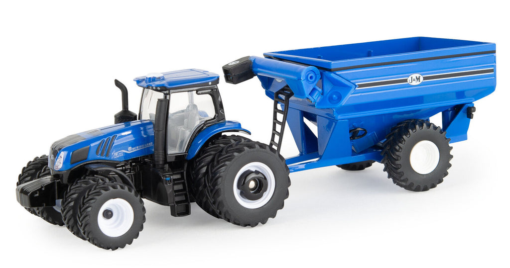 #61032 1/64 New Holland T8.385 Tractor with Duals & J&M Grain Cart
