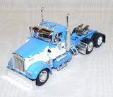 #616331 Wisteria Blue & White Kenworth W900L Tandem Axle Day Cab - No Box