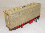#618942 1/64 Red 28.5' Utility Flatbed Trailer with Hay Load - No Box