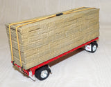 #618943 1/64 Red 28.5' Utility Flatbed Pup Trailer with Hay Load - No Box