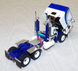 #620571 1/64 White & Blue Peterbilt Model 352 COE 110" Sleeper - No Box