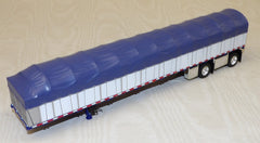 #620572 1/64 Blue & White 53' Wilson Roadbrute Flatbed Spread-Axle Trailer with Covered Wagon - No Box