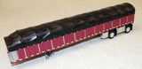 #60-2058 1/64 Maroon & White Peterbilt Model 389 with 63" Flat Top Sleeper & 53' Wilson Roadbrute Flatbed Spread-Axle Trailer with Covered Wagon