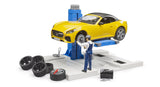 #62112 1/16 Bworld Car Service Center with Bruder Roadster