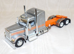 #621731 1/64 Silver & Orange Peterbilt Model 589 with 58" Mid-Roof Sleeper - No Box