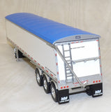#621772 1/64 White & Blue Lode King Distinction Tri-Axle Hopper Trailer - No Box