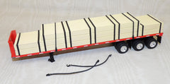 #623442 1/64 Red 48' Utility Flatbed Trailer with Lumber Load - No Box