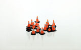 #64-110-3C 1/64 Traffic Cone Set - Black, Orange & White 18 pc. Set