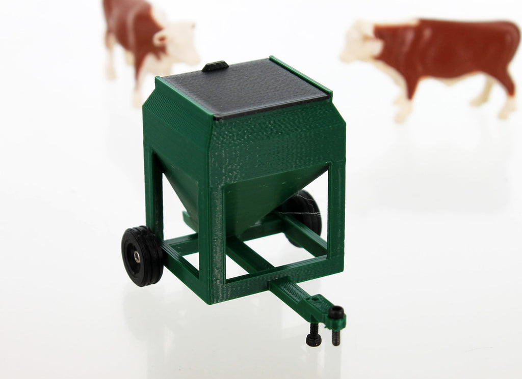 #64-346-GR 1/64 Green Portable Bulk Feed Trailer