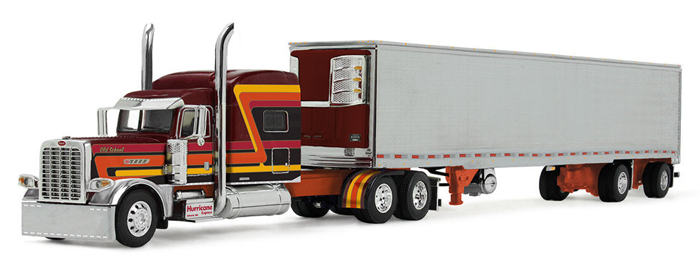 #69-2073 1/64 Hurricane Express Peterbilt Model 389 with 70" Mid-Roof Sleeper & 53' Utility Spread-Axle Refrigerated Trailer