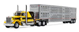 #69-2265 1/64 Hank Cosper Peterbilt Model 359 with 63" Flat Top Sleeper & Wilson Silverstar Tandem Axle Livestock Trailer - Red's Favorites