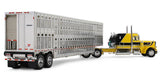 #69-2265 1/64 Hank Cosper Peterbilt Model 359 with 63" Flat Top Sleeper & Wilson Silverstar Tandem Axle Livestock Trailer - Red's Favorites