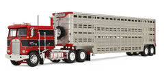 #69-2432 1/64 Koppes Truck Line Kenworth K100 COE Flat Top & Vintage 45' Wilson Livestock Trailer
