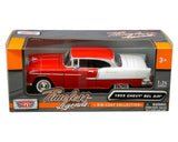 #73229AC-RD 1/24 Red 1955 Chevy Bel Air Coupe