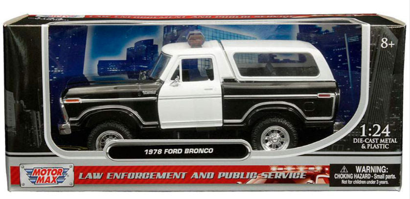 #76983BK 1/24 Black 1979 Ford Bronco Custom with Light Bar