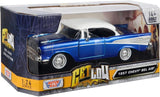 #79030BL 1/24 Get Low Blue & White 1957 Chevy Bel Air