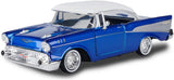 #79030BL 1/24 Get Low Blue & White 1957 Chevy Bel Air