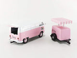#79672 1/24 Pink Volkswagen T1 Ice Cream Truck with Trailer