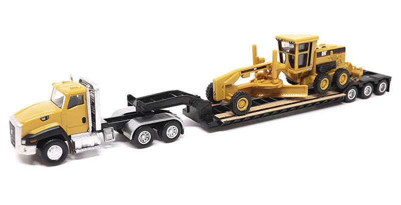 #84414 1/87 Cat CT660 Day Cab Tractor with Lowboy Trailer & Cat 163H Motor Grader
