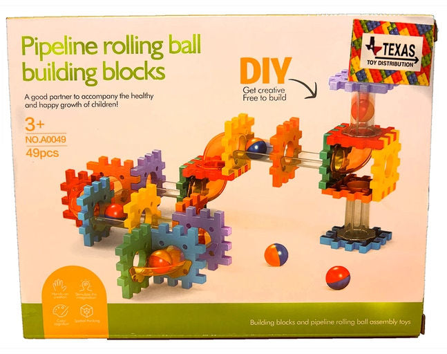 #A0049 Pipeline Rolling Ball Building Block Set, 49 piece