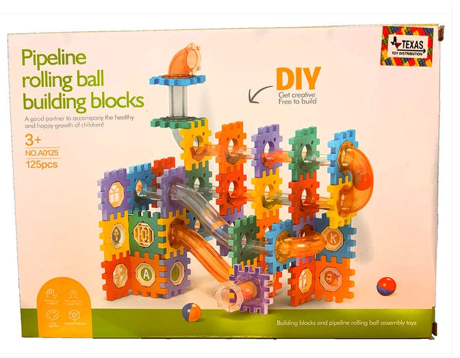#A0125 Pipeline Rolling Ball Building Block Set, 125 pc.