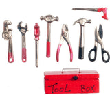 #B0251 1/12 Red Toolbox with Tools